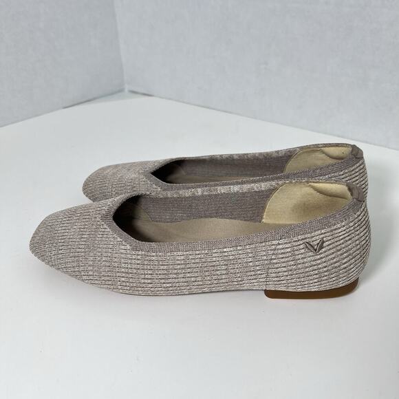 Vivaia Margot 2.0 Square-Toe V-Cut Flats EU 38 US 7 Almond Knit - Picture 7 of 12